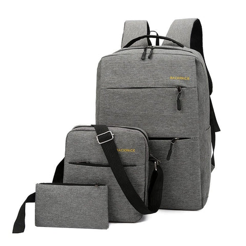 BIGMK.PH Fashion Bag Computer bag 3in1 set of business backpack backpack men's canvas bag student bag