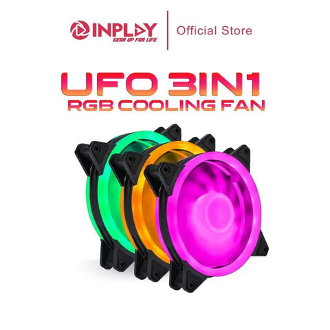 BIGMK.PH INPLAY UFO RGB Fan 3 in 1 Kit  FOR DESKTOP / PC / COMPUTER  CPU
