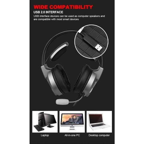 INPLAY INPLAY H710 7.1 CHANNEL GAMING LUMINOUS STEREO HEADPHONE  FOR DESKTOP/PC /COMPUTER/LAPTOP/CELLPHONE