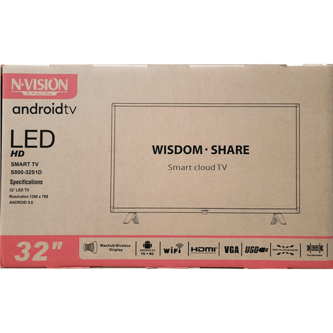 N-Vision 32 inch LED SMART TV Android 9.0 Built-in YouTube & Netflix 2021 - (S800-32S1D) -N-Vision -BIGMK.PH