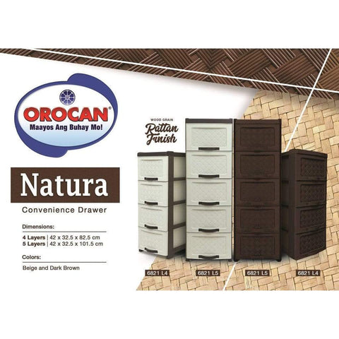 Orocan Natura Rattan Caha De Oro 4 Layer / 5 Layer Slim drawer -Orocan -BIGMK.PH