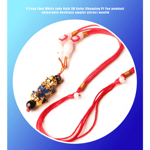 Feng Shui Gold 3D Color Changing Pi Yao Pendant Necklace - Feng Shui -- C -BIGMK.PH