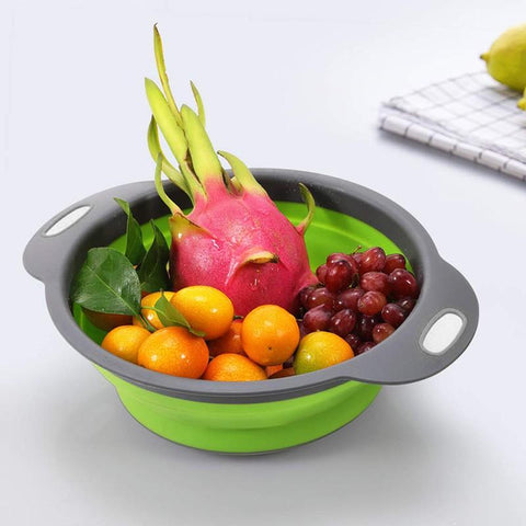 tokwa Silicone Colander Fruit Vegetable Strainer Basket - SET of 2