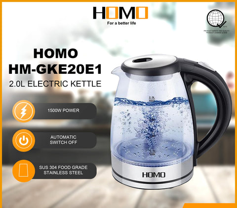 HOMO ELECTRIC GLASS KETTLE 2.0Liter (HM- GKE20E1)