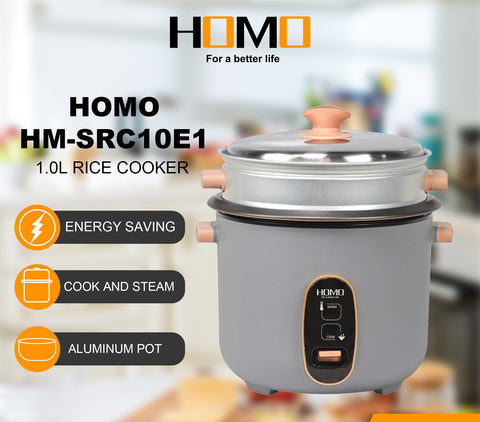 HOMO Rice Cooker 1.0L - Compact Electric Rice Cooker for 1-2 People