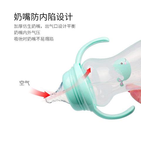 BIGMK.PH Baby wide mouth PP feeding bottle 180ml nipple bottle with handle
