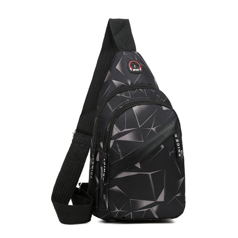 BIGMK.PH Black bilayer Chest bag male ins new fashion Korean messenger bag lightweight outdoor sports and leisure couple bag