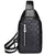 BIGMK.PH black Men's chest bag trendy fashion casual messenger bag pu leather diagonal bag light chest bag backpack shoulder bag