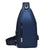 BIGMK.PH Blue Sports Leisure Outdoor Travel Messenger Shoulder Bag Men Solid Color Chest Bag
