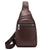 BIGMK.PH brown Men's Chest bag zipper nylon fashion drawstring waterproof shoulder bag PU leather