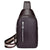 BIGMK.PH Dark brown Men's chest bag trendy fashion casual messenger bag pu leather diagonal bag light chest bag backpack shoulder bag