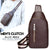 BIGMK.PH Men's chest bag trendy fashion casual messenger bag pu leather diagonal bag light chest bag backpack shoulder bag