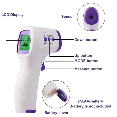 Non-Contact Infrared Thermometer Forehead Body Temperature with Fever Alarm for Adult -tokwa -BIGMK.PH