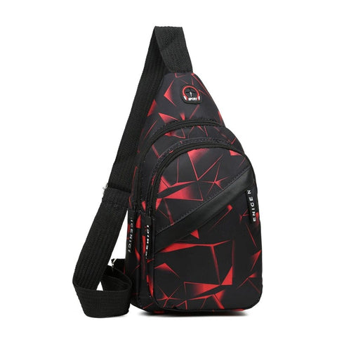 BIGMK.PH Red bilayer Chest bag male ins new fashion Korean messenger bag lightweight outdoor sports and leisure couple bag