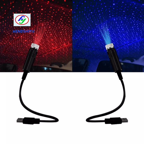 BIGMK.PH USB Car Atmosphere Blue Star Light Interior Decoration Mini LED Projection Lamp Star Night