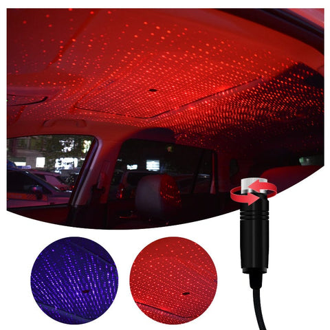 BIGMK.PH USB Car Atmosphere Blue Star Light Interior Decoration Mini LED Projection Lamp Star Night