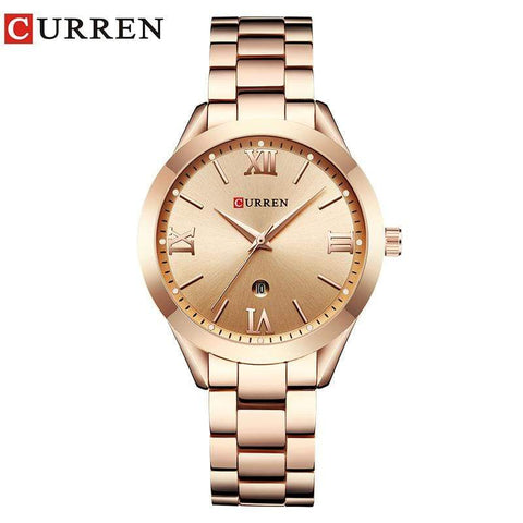 CURREN 手表 CURREN Gold Watch Women Watches Ladies 9007 Steel Women's Bracelet Watches Female Clock Relogio Feminino Montre Femme