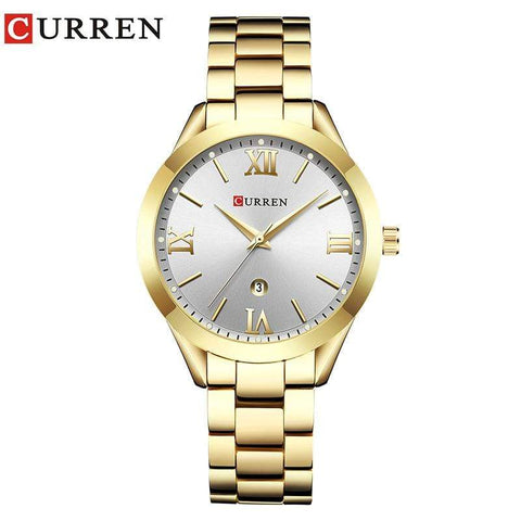 CURREN 手表 gold white CURREN Gold Watch Women Watches Ladies 9007 Steel Women's Bracelet Watches Female Clock Relogio Feminino Montre Femme