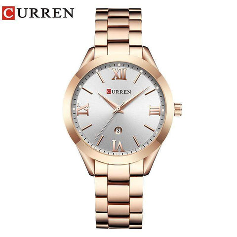 CURREN 手表 rose white CURREN Gold Watch Women Watches Ladies 9007 Steel Women's Bracelet Watches Female Clock Relogio Feminino Montre Femme