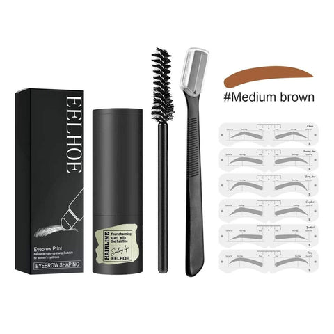 EELHOE Medium brown EELHOE Private Label One step Eyebrow Seal shaping Kit professional long lasting air cushion eyebrow stamp quick makeup