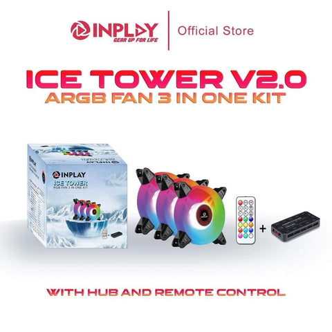 INPLAY Inplay ICE TOWER V2 3-In-1 Fan Kit | ARGB Dual Sync Mode  for Computer / Desktop / PC