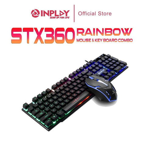 INPLAY INPLAY STX360 RAINBOW MOUSE AND KEYBOARD COMBO FOR DESKTOP/PC/COMPUTER/LAPTOP ACCESSORIES/PERIPHERAL