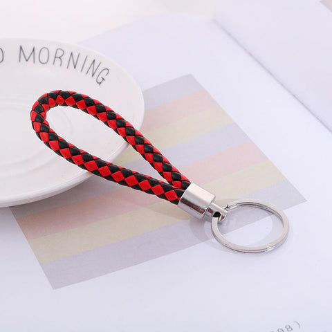 KeyChain - Leather / Stainless -- Black/Red -BIGMK.PH