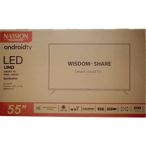 NVISION 55 Inch Smart TV Flat Screen on Sale HD Slimming LED Television WIFI Connection with YouTube Netflix - (S800-55S1D) -N-Vision -BIGMK.PH
