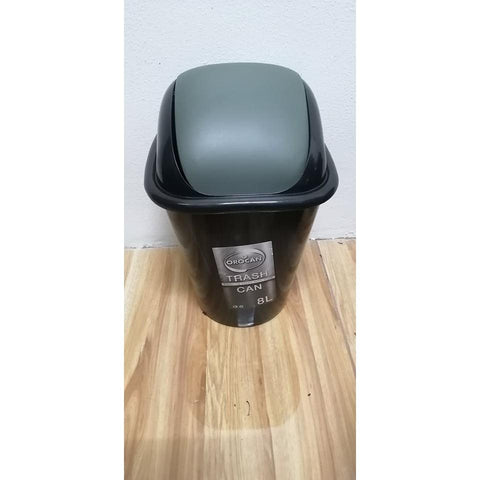 Orocan 8-Liter Trash Can with Swing Cover / Trash Bin / Basurahan -Orocan - Green -BIGMK.PH