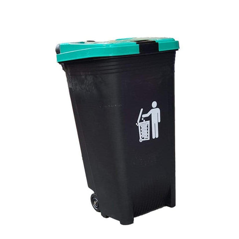 Orocan Trash Bin Trash Can with Wheels and lock (80 liters) Basurahan Garbage Bin -Orocan - Green -BIGMK.PH