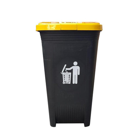 Orocan Trash Bin Trash Can with Wheels and lock (80 liters) Basurahan Garbage Bin -Orocan - Yellow -BIGMK.PH