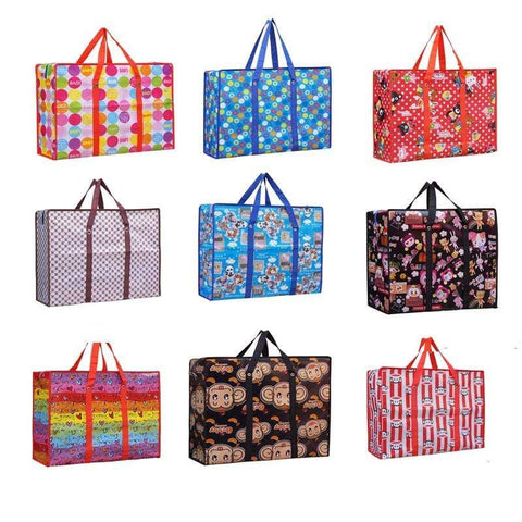 QUE'S Eco Bag SACKS BAG / SAKO BAG / ECO BAG / STORAGE BAG Zipper Bag, Random Design with 6 sizes