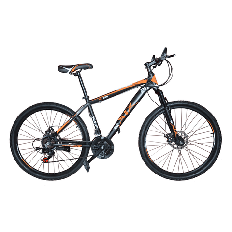 XiX Mountain Bikes Black-Orange XiX AX-866 (Version 1) - Alloy 24 Speed Mechanical Disc Brake Mountain Bike 26er