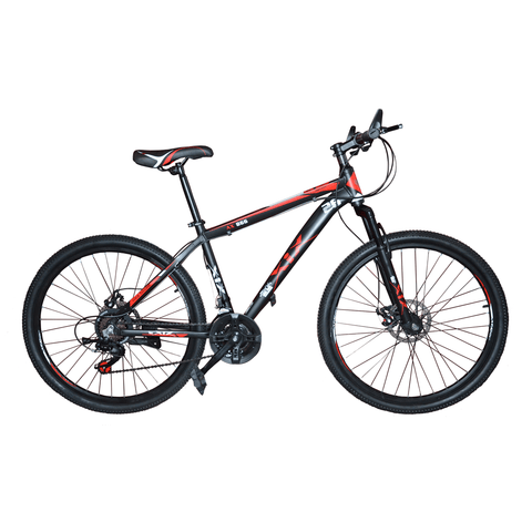 XiX Mountain Bikes Black-Red XiX AX-866 (Version 1) - Alloy 24 Speed Mechanical Disc Brake Mountain Bike 26er
